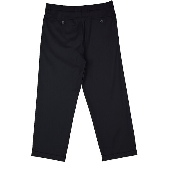 Express Men’s Black 100% Wool Dress Pants W36 L30 Flat Front Classic Trousers - Picture 2 of 7